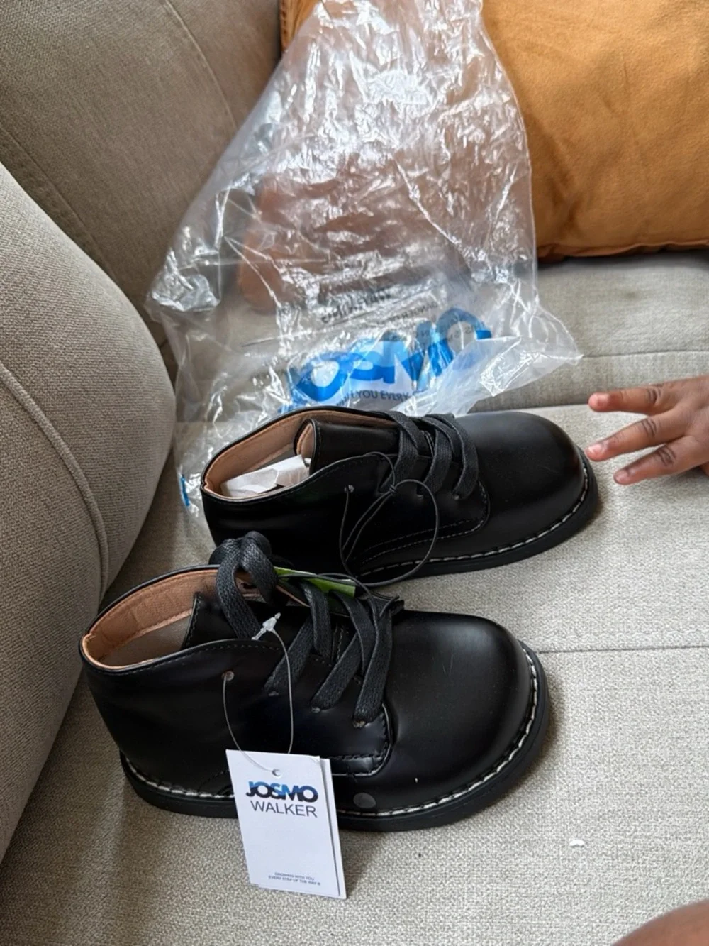 Josmo Black Lace-Up Toddler Walker Boots